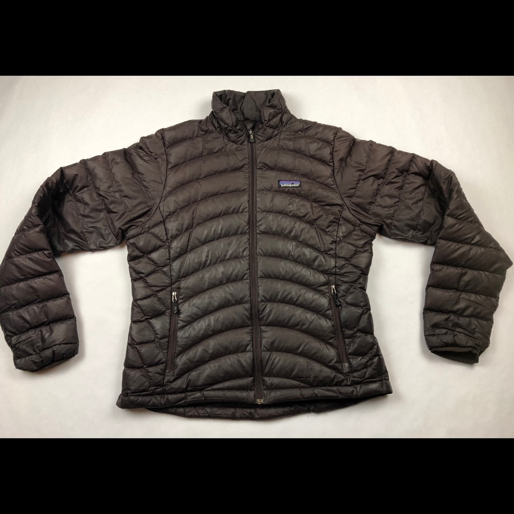 Patagonia Down Jacket Casual Winter Womens Brown